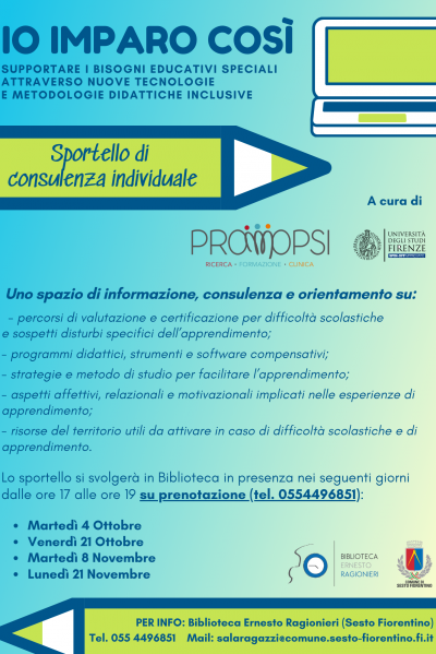 Sportello di consulenza Io imparo così